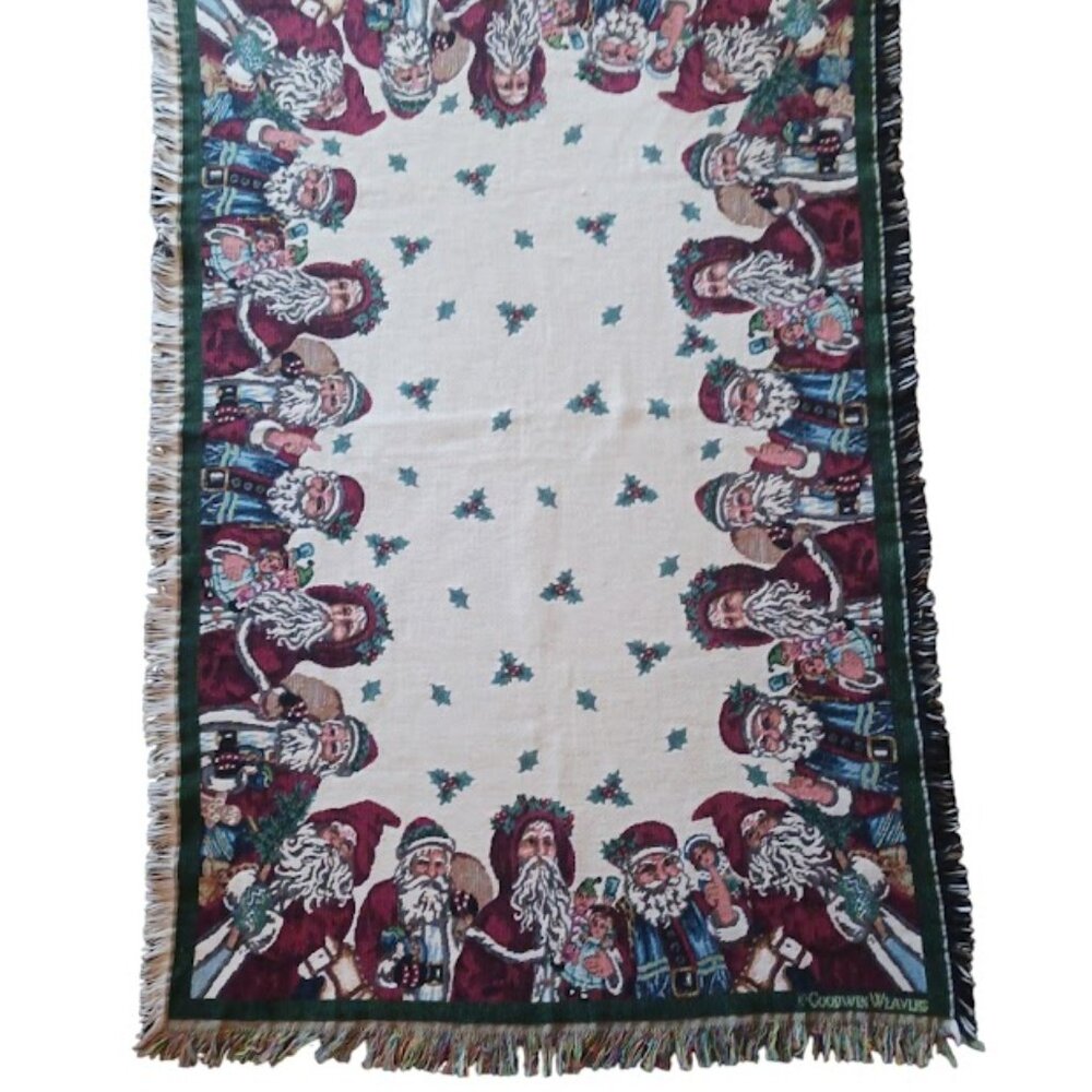 Vintage Crown Craft St. Nicholas Tapestry Throw Blanket, 65X44